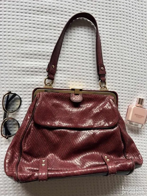MAXMARA ORIGINAL midi burgundi tasna torba