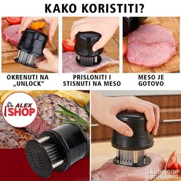 Tenderizer za meso čekić sa bodljama za omekšavanje mesa