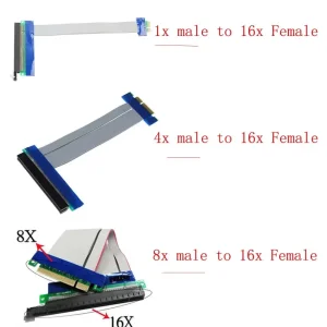 PCI-E riser x1, x4, x8 na x16 pcie port rizer kabl ekstender