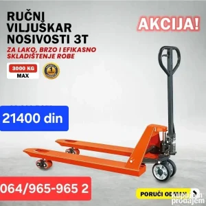 Paletni viljuškar paletar 3000 kg NOV GARANCIJA 12 mesec