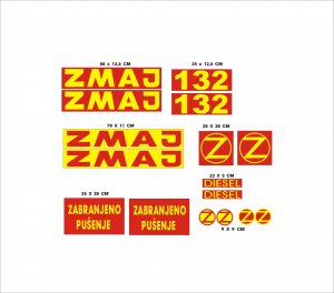 ZMAJ 132 - Nalepnice za kombajn