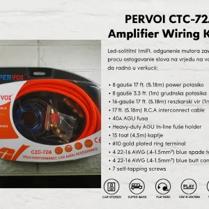 Kablovi za pojacalo i vufer Pervoi CTC-72A do 1000W ceo set