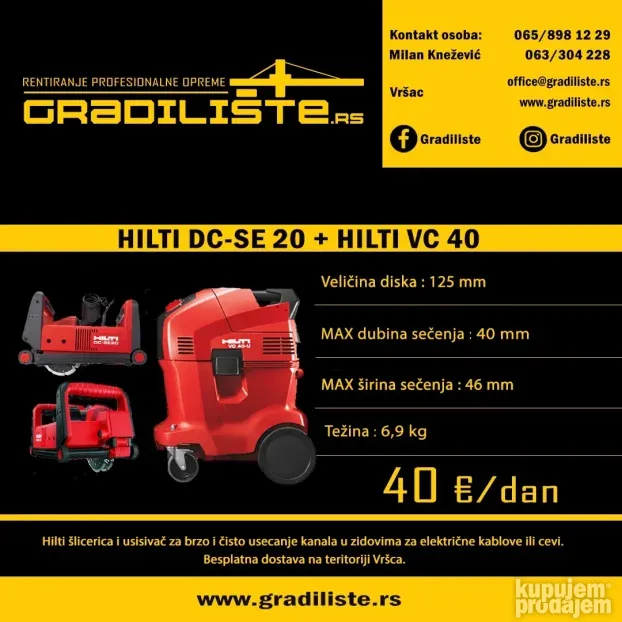 HILTI silicerica + HILTI usisivac - izdajem