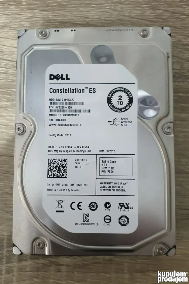 Dell 0VYRKH 2TB 6G 7.2 RPM SAS hard disk drive main image 1