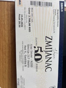 prodajem karte za koncert vesne zmijanac 15.5.