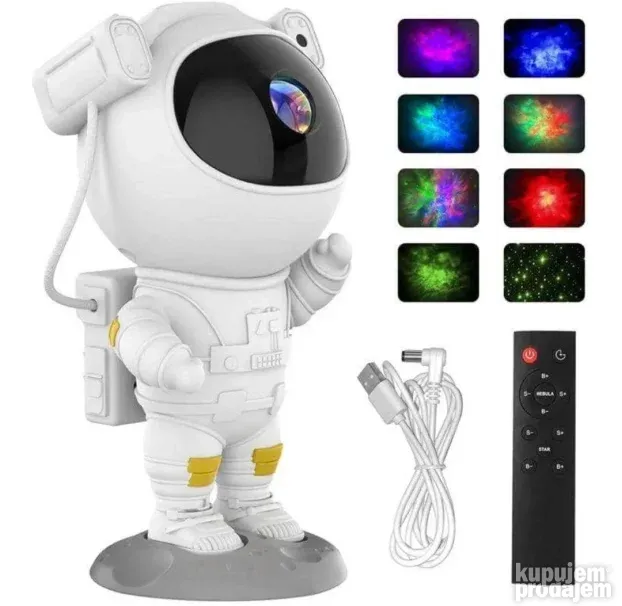 Astronaut sobna lampa zvezdano nebo projektor novo 25cm