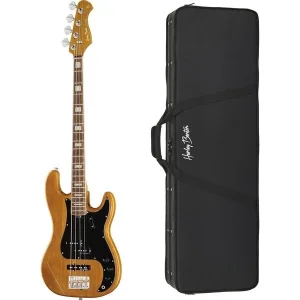 Harley Benton MV-4PJ Natural Bundle Bass Gitara