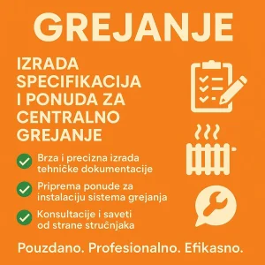 Izrada Specifikacija i Proracuna za Grejanje objekta