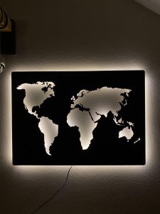 Zidni ukras MAPA svetleci slika LED svetlo novo HIT