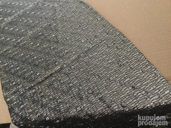 MATERIJAL za šivenje, nov, srebrno-crni, 100x25cm