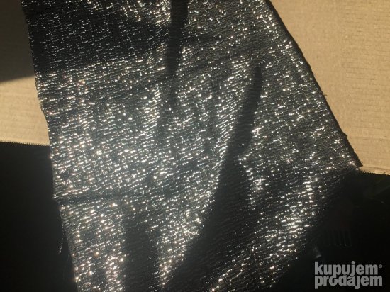 MATERIJAL za šivenje, nov, srebrno-crni, 100x25cm