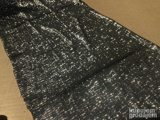 MATERIJAL za šivenje, nov, srebrno-crni, 100x25cm