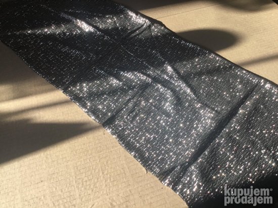 MATERIJAL za šivenje, nov, srebrno-crni, 100x25cm