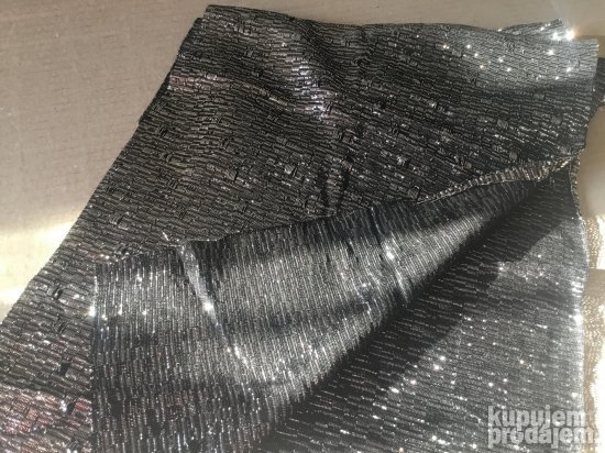 MATERIJAL za šivenje, nov, srebrno-crni, 100x25cm