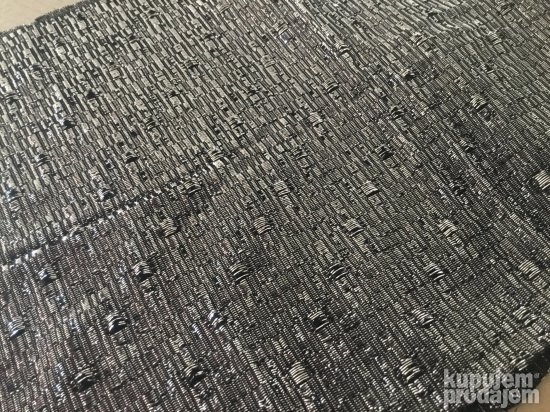 MATERIJAL za šivenje, nov, srebrno-crni, 100x25cm