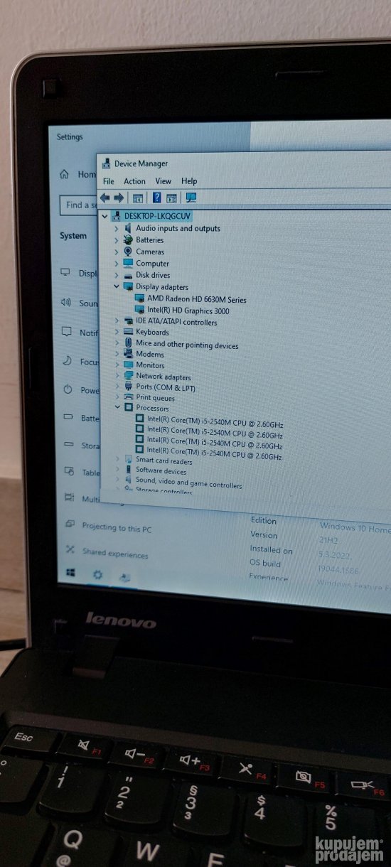 Laptop Lenovo ThinkPad Edge E320 i5 NOV SSD 240Gb ODLICAN
