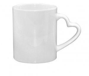Šolja za sublimaciju - srce ručka - 330ml