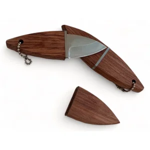 Nož-Damski mini džepni nož "Акула" sa drvenom drškom