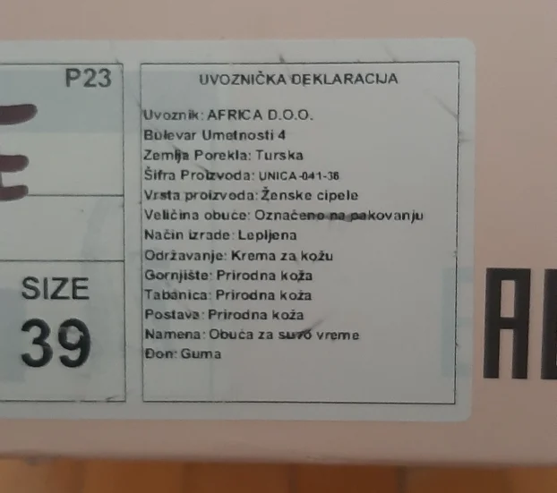 Ženske mokasine cipele od prave kože