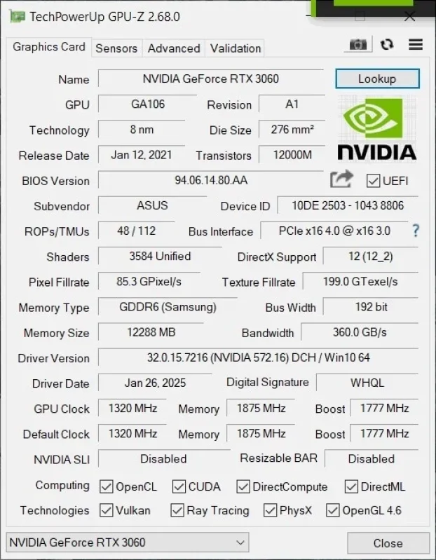 ASUS Phoenix GeForce RTX 3060