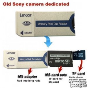 MS Memory Stick adapteri Pro Duo M2 Sony aparate/PSP mikroSD