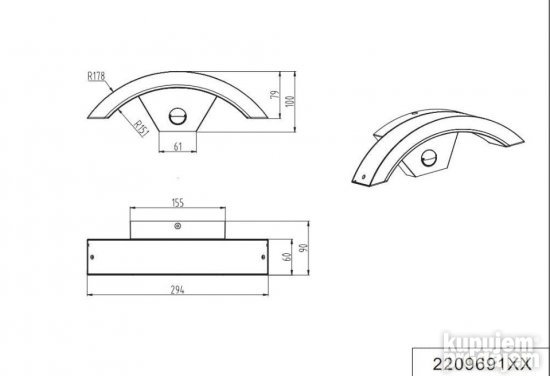Zidna Led Lampa sa Senzorom IP54-6W Trio