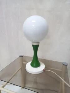 Space age green opal glass table lamp 70s