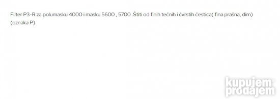 Filter za cestice P3 R art202 za polumaske 4000, NEXT i mask