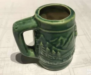 UKRASNA KERAMIČKA KRIGLA, vintage, lepa, manja, zelene boje