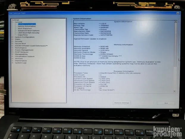 Maticna ploca za Dell Latitude 7480 #758/3