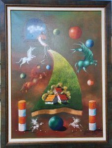 Opstanak, Janoš Mesaroš, ulje na platnu, sa 105x80 cm, bez 9