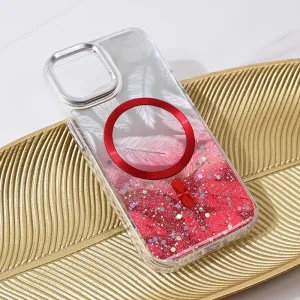 Torbica Magsafe Glitter za iPhone 13 6.1 - Crvena