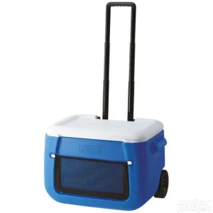 Coleman 50qt Poly-Lite Wheeled Mesh Cooling Box 46 l Blue /