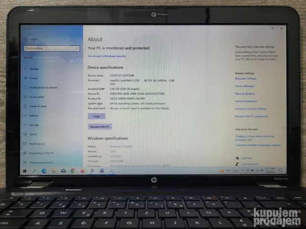 Laptop HP Pavilion dv6-3110ez Intel i3-370M 6GB 320GB 15.6"