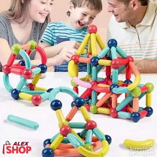 Veliki magnetni set štapića i kuglice za gradnju