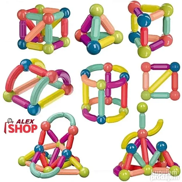 Veliki magnetni set štapića i kuglice za gradnju