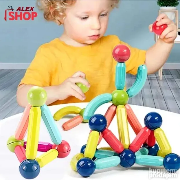 Veliki magnetni set štapića i kuglice za gradnju