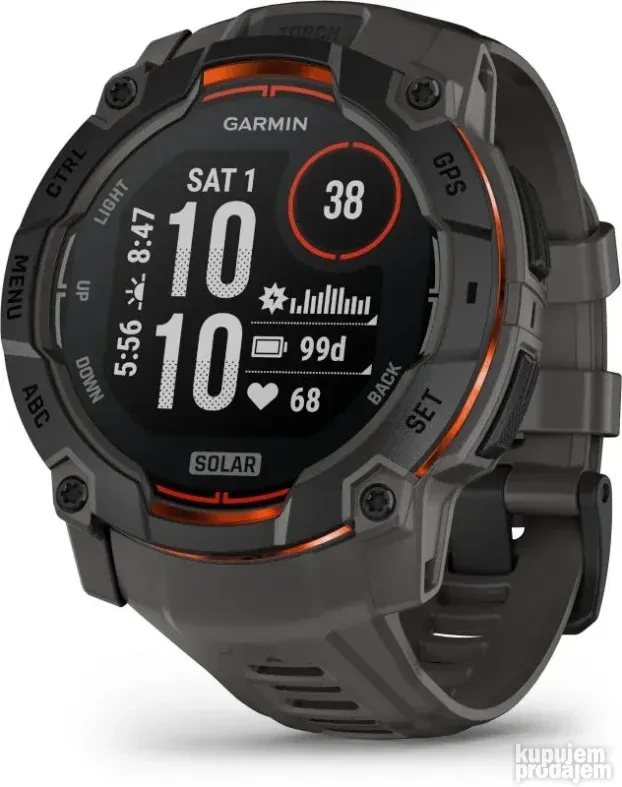 GARMIN Instinct 3 Solar 50mm black dark grey belt (ED)