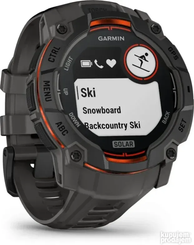 GARMIN Instinct 3 Solar 50mm black dark grey belt (ED)
