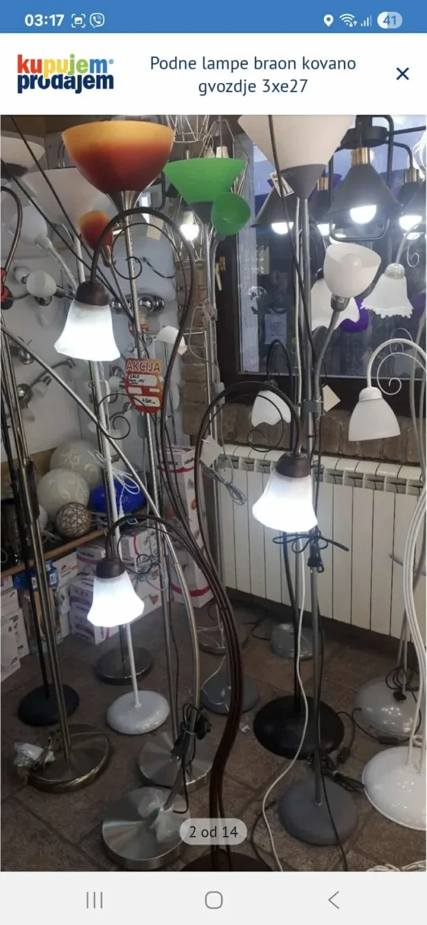 Podne lampe braon kovano gvozdje 3xe27 7000din x e27 Birate