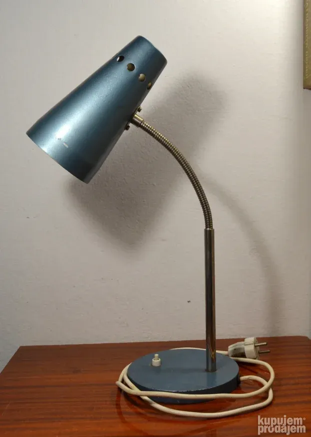Lampa stona space age mid century plava