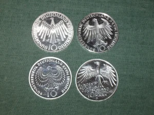 16 komada srebrnjaka od 10 DEM iz 1972.