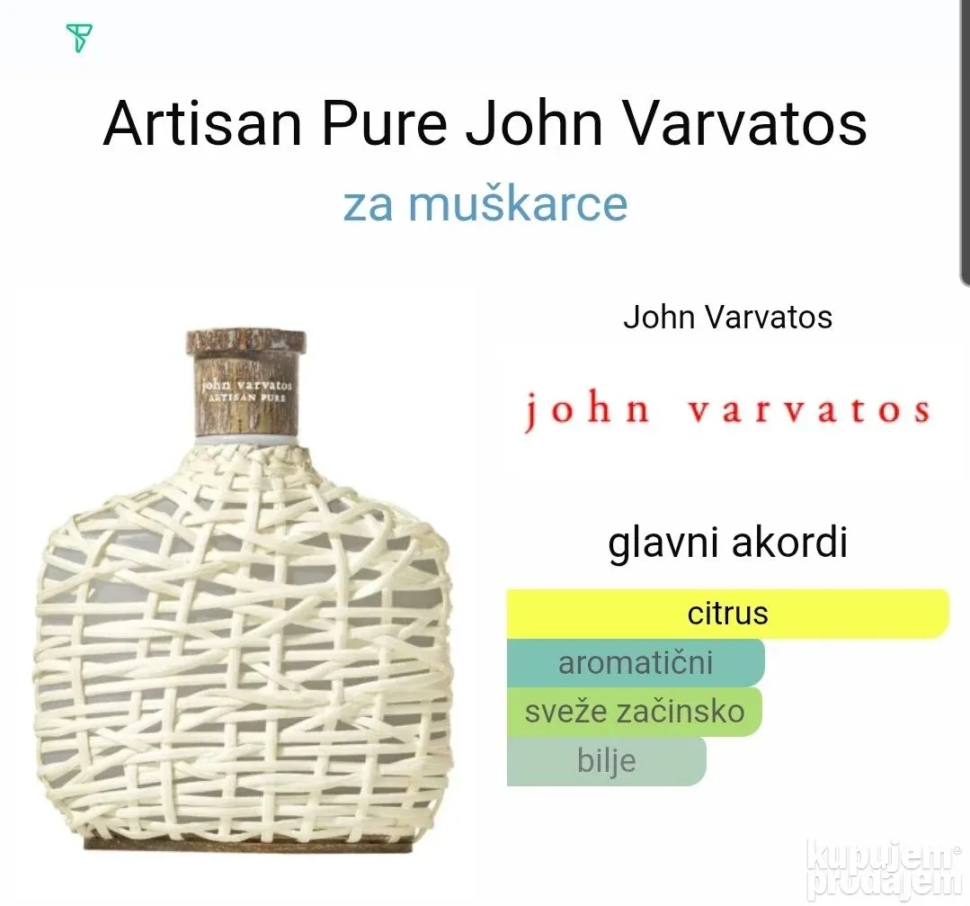 John Varvatos Artisan Pure [EDT, 125ml] KupujemProdajem