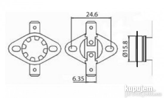 Termostat - 40C - 10A - 250V - NC