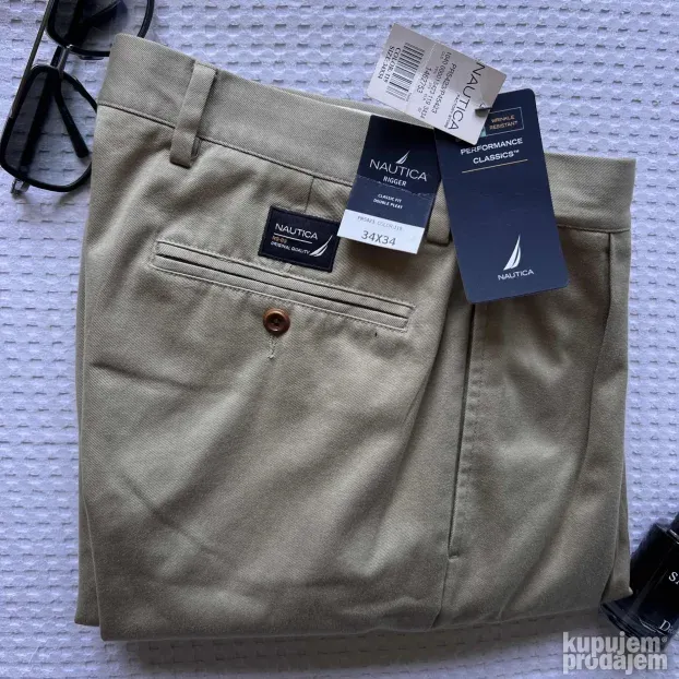 NAUTICA ORIGINAL NOVE muske krem pantalone W 34 L 34 etiketa