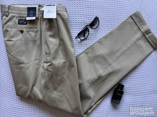 NAUTICA ORIGINAL NOVE muske krem pantalone W 34 L 34 etiketa