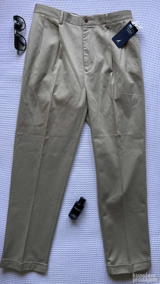 NAUTICA ORIGINAL NOVE muske krem pantalone W 34 L 34 etiketa