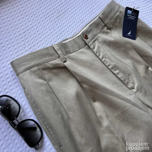 NAUTICA ORIGINAL NOVE muske krem pantalone W 34 L 34 etiketa