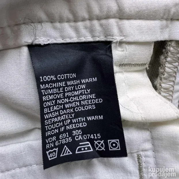 NAUTICA ORIGINAL NOVE muske krem pantalone W 34 L 34 etiketa