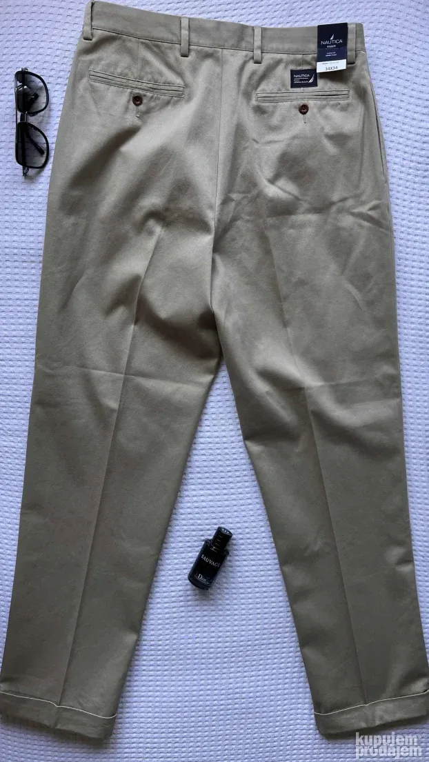 NAUTICA ORIGINAL NOVE muske krem pantalone W 34 L 34 etiketa